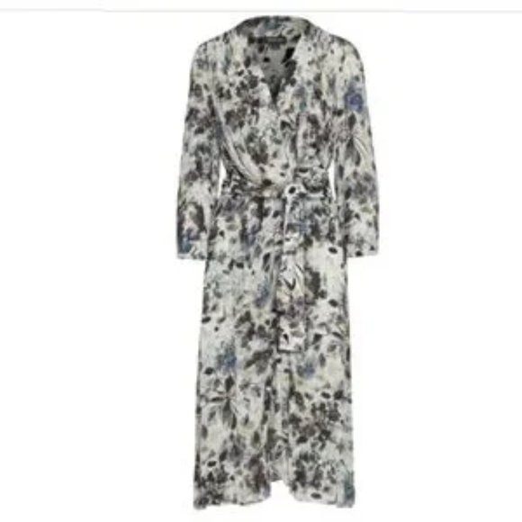 Worth New York Floral Crinkle Wrap Dress - Picture 2 of 11